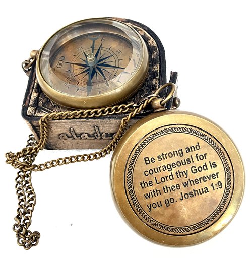 God My Lord Guide Me Compass - Inspirational Gift Engraved Greeting 2025 Graduation Day Gift, Birthday, Christmas, Baptism, Confirmation Gifts for Men Women Boys & Girls (#1 God Guide)