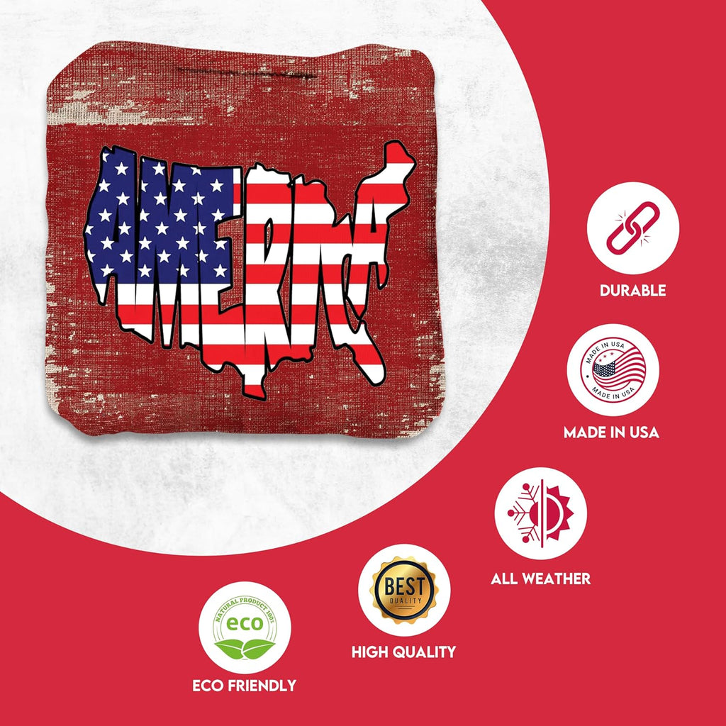 Pro Cornhole Bags by CornholeGamesUSA - Regulation Set of 8 for Tournament Play | Slick n Stick Design