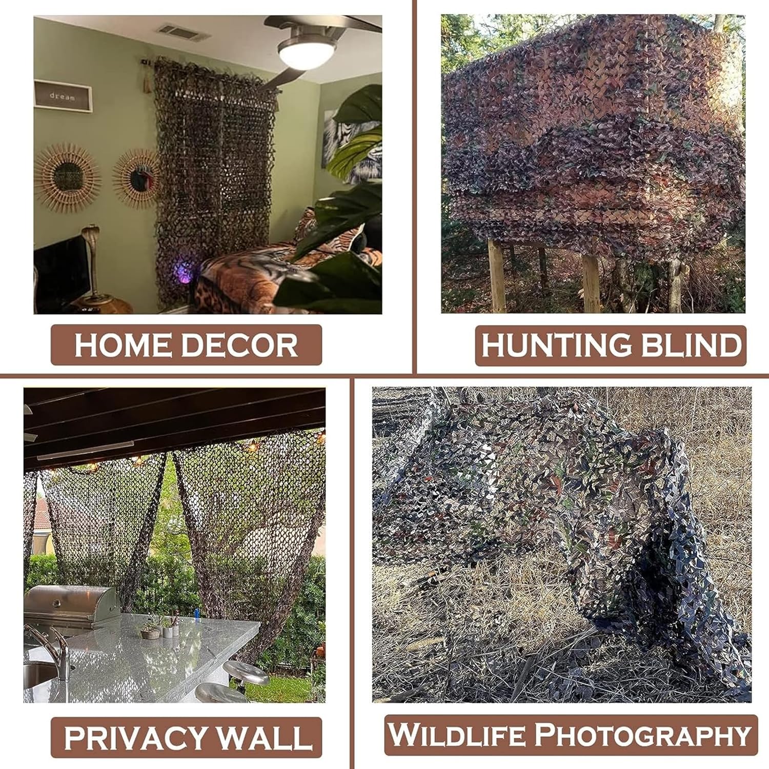Skiennix Camouflage Netting - Versatile Sunshade Tarp for Hunting & Military-Themed Events | 20x20, 10x20, 10x10 Sizes