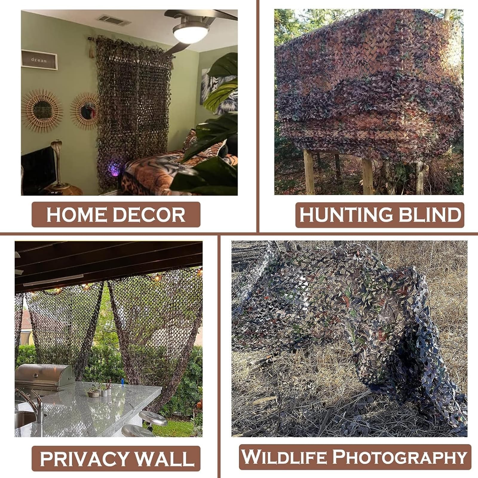 Yeacool Camo Netting for Hunting Burlap Camouflage Netting Outdoor Shade Camo Tarp for Party Decor Birthday Dinosaur Military Kids Ford Sunshade (Camo Bionic Leaves, 9.8ftx9.8ft, 3m*3m)