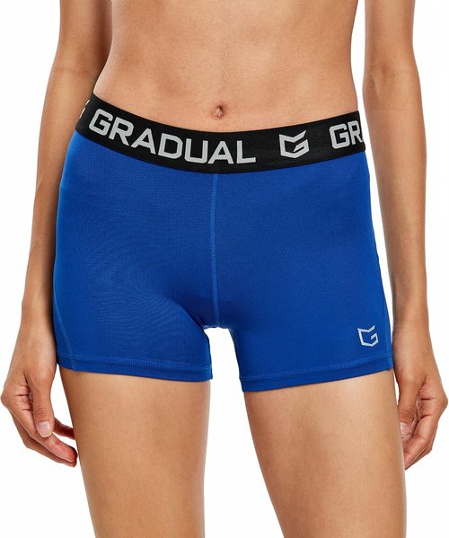 G Gradual Women's Compression Volleyball Shorts - 3" & 7" Workout Pro Fit for Active Performance