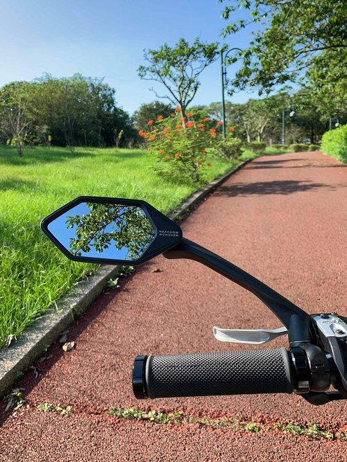 MEACHOW New Scratch Resistant Glass Lens,Handlebar Bike Mirror, Rotatable Safe Rearview Mirror, Bicycle Mirror, (Silver Left Side) ME-007LS