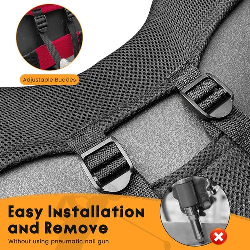 Golf Cart Seat Covers 2 PCS Front and Rear Seat Covers Sets for EZGO TXT RXV and Club Car DS 2000 and UP Standard Seat Cushion,Replacement Cooling Breathable Washable No Stapler Needed(Red& Black)