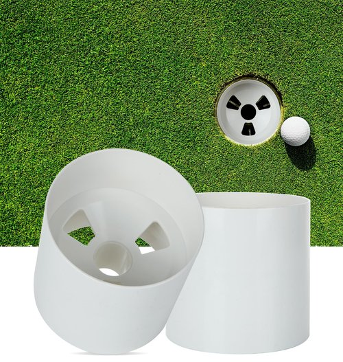 FVIEXE 6PCS Golf Hole Cup 4 Inch Depth, ABS Plastic Putting Cup for Backyard Golf Practice, Ivory White, Fit USGA LPGA PGA Regulations (4 1/4 Inch Outside Diameter)