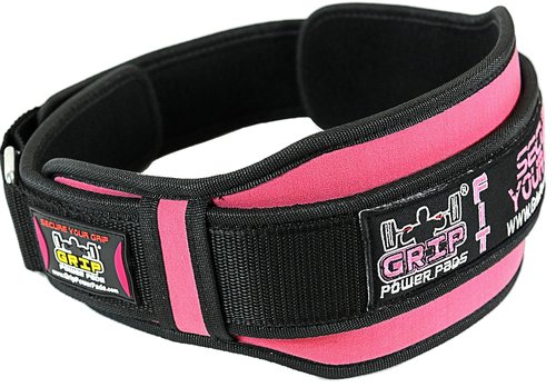 Pro Lifting Belt for Women - Black and Pink Weightlifting Support Belt - 5" Wide - 3 Length Sizes - Rubber Pull for Easy Removal - Stylish Fitness Gear & Exercise Accessories (Pink, X-Small)