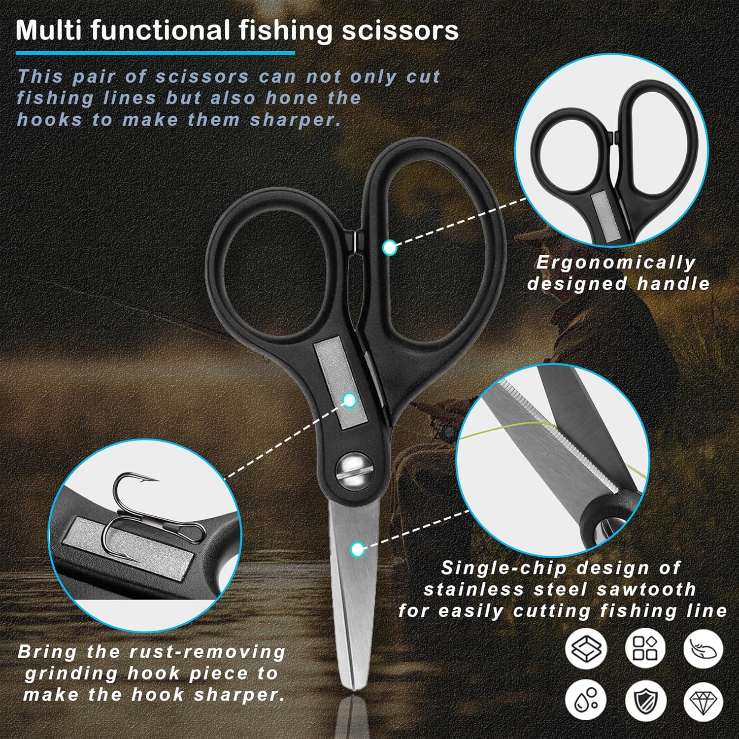 Selake Fishing Tools Set - 7 PCS Complete Kit with Fish Lip Gripper, Pliers, Hook Remover & Scissors | Corrosion Resistant for Saltwater & Freshwater