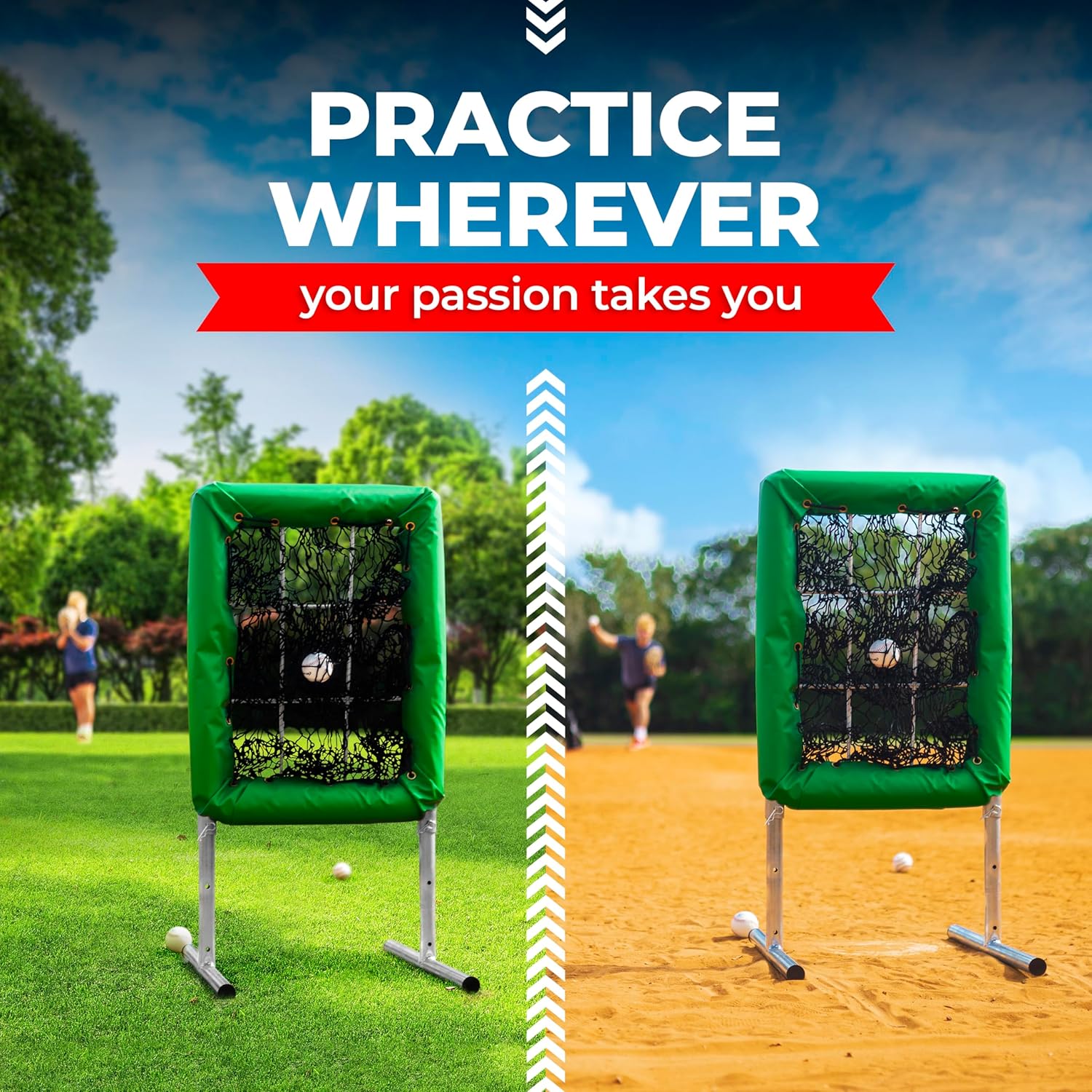 Velocity 9 Hole Pitch Master Pro Edition - Professional Baseball Pitching Net - Heavy-Duty & Portable Training Equipment