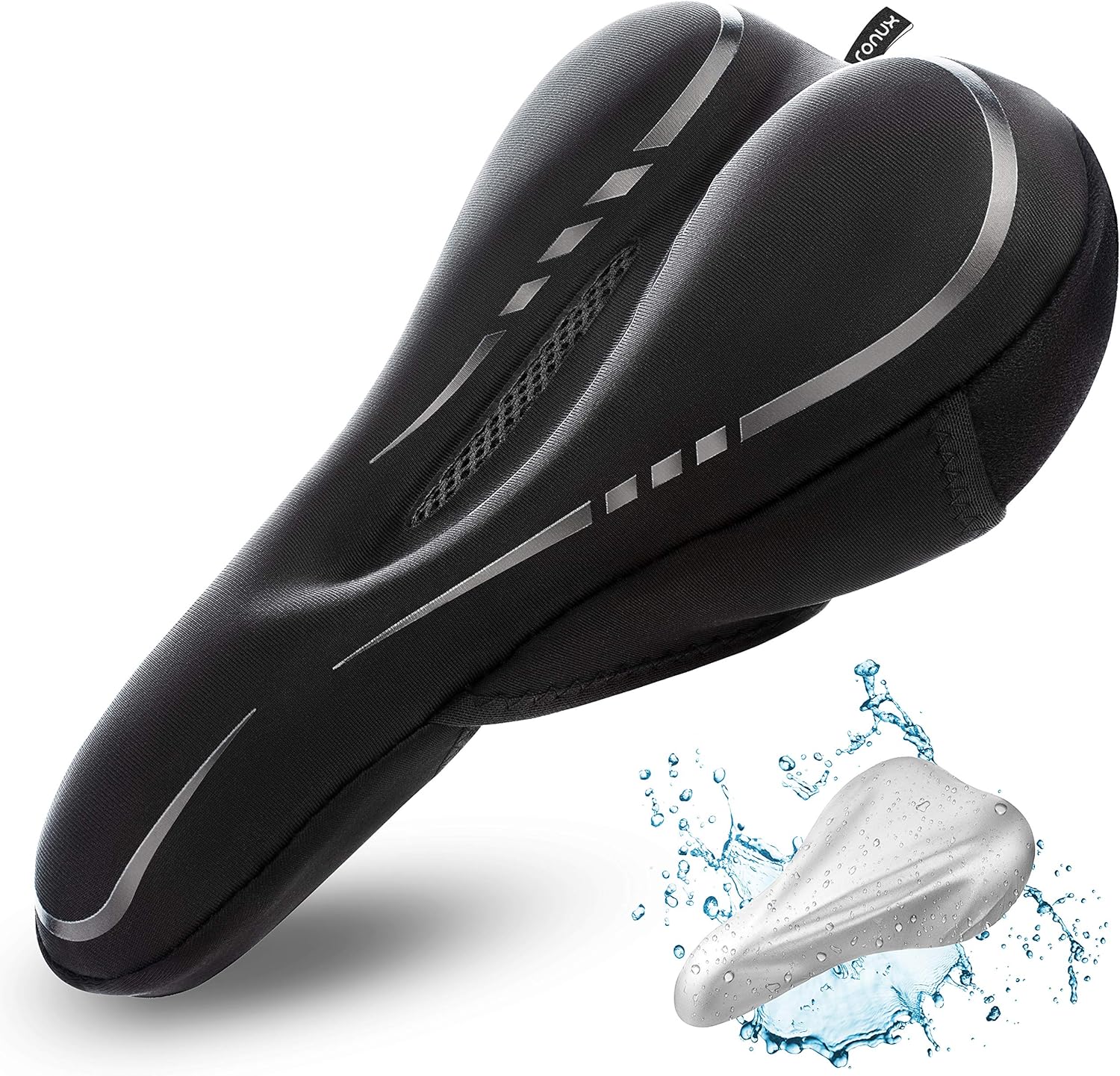 Skiennix Narrow Gel Bike Seat Cushion - Extra Soft Memory Foam & Gel Cover for All Bikes - Unisex