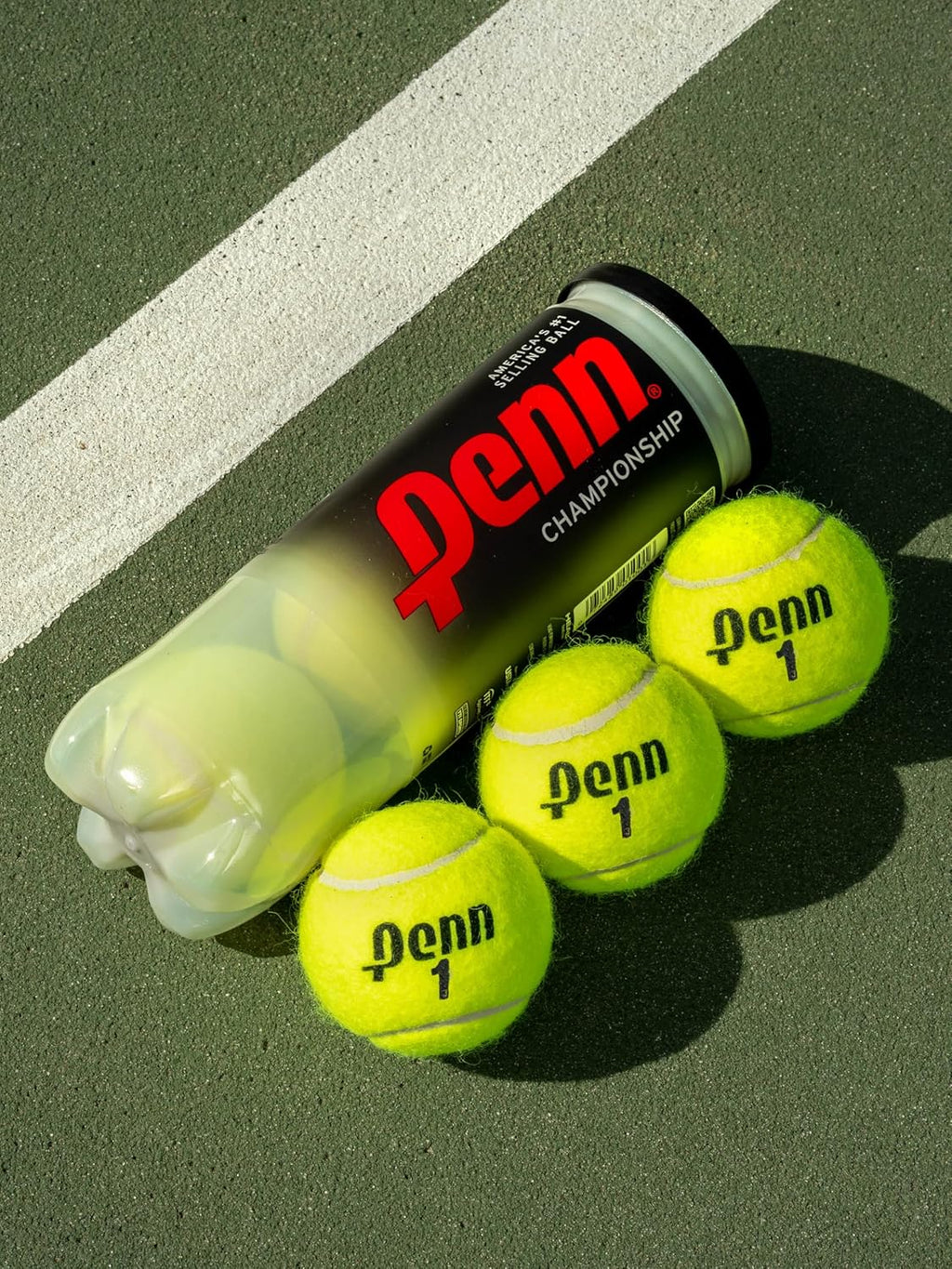 Penn Championship Tennis Balls - Extra Duty Felt Pressurized 3-Count Pack | Ideal for All Court Surfaces