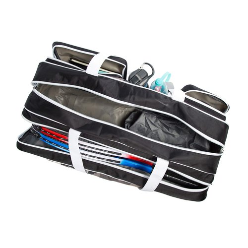 K-Cliffs Tennis Racket Bag | Deluxe Ballistic Nylon Travel Duffel | Shoe Compartment Snow Camo White Black