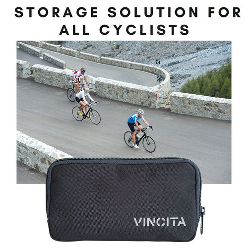 Vincita Essentials Case - Cycling Wallet Made from Tough 600D Polyester Water-Repellant Storage Pouch - Ideal Road Bike Cyclist to Store Spare Tubes, Tyre Levers, Keys, Cards and Phone