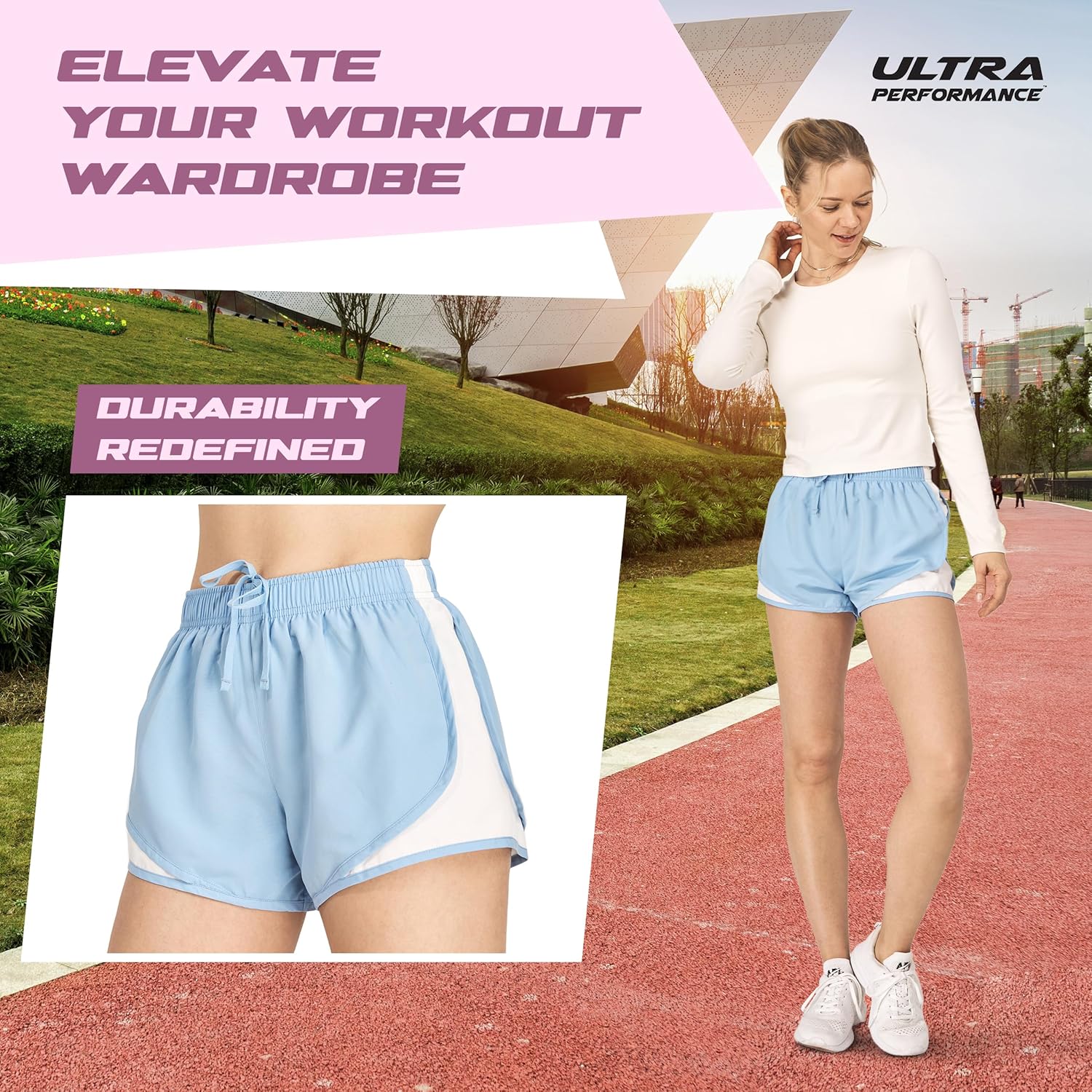 Skiennix Ultra Performance Women's Running Shorts - 4-Pack Athletic Gym Shorts with Brief Liner