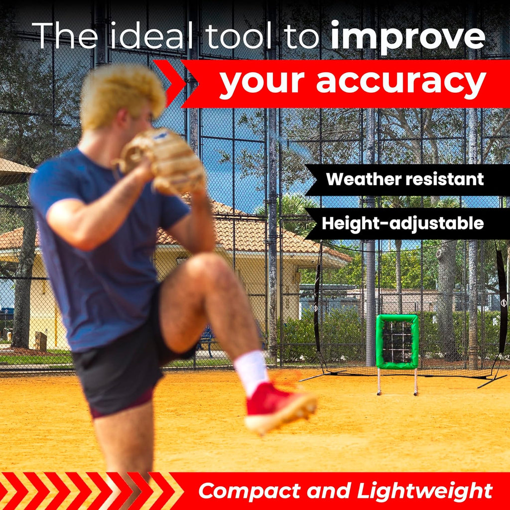 Velocity 9 Hole Pitch Master Pro Edition - Professional Baseball Pitching Net - Heavy-Duty & Portable Training Equipment