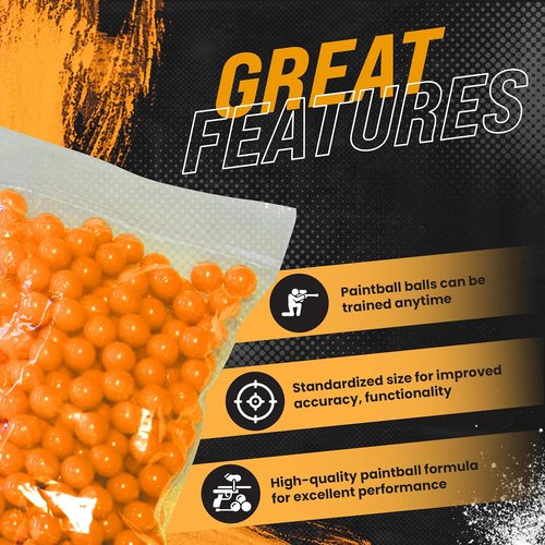 3Skull .43 Caliber Paintballs - High-Quality Ammo for Umarex T4E Paintball Pistols | Orange Color