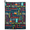 Wolf Golf Towels Pickleball Accessories | Pickleball Gifts | Paddles, Balls and Phrases Towel | Sport Towel | Retirement Gift