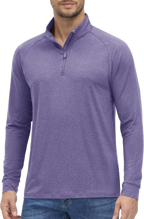 MAGCOMSEN Men's Lightweight 1/4 Zip Pullover | UPF 50+ Sun Protection Athletic Shirt