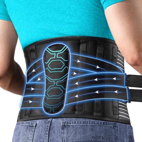 QIBODA Plus Size 4XL/5XL Back Brace with Bionic Lumbar Panel, Strong Back Support Belt for Heavy Lifting, Lumbar Support Belt for Men & Women Lower Back Pain Relief, Herniated Disc, Sciatica