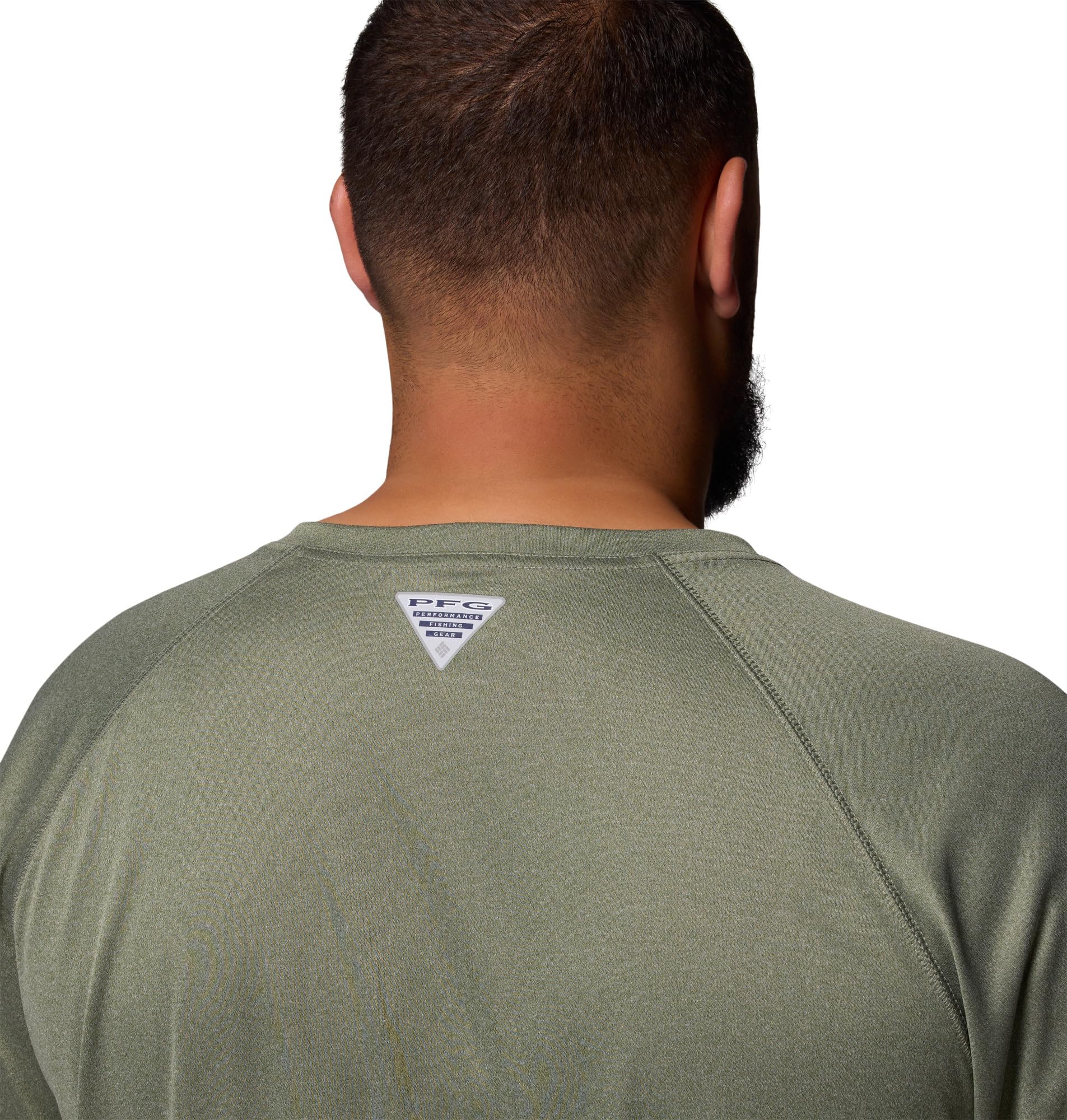 Columbia Men's PFG Terminal Tackle Long Sleeve Fishing Shirt, Cypress Heather/Carbon Logo, X-Large Tall