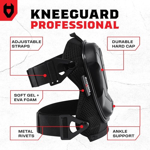 NoCry Knee Pads - Professional Heavy Duty Construction Support with Non-Slip Cap & Adjustable Straps | Thick Foam & Gel Cushioning