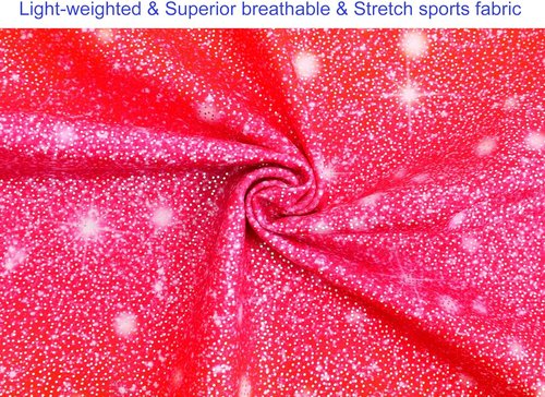 Domusgo Gymnastics Leotards for Girls - Sparkly One-Piece Pro Unitard with Shorts | Perfect Fit