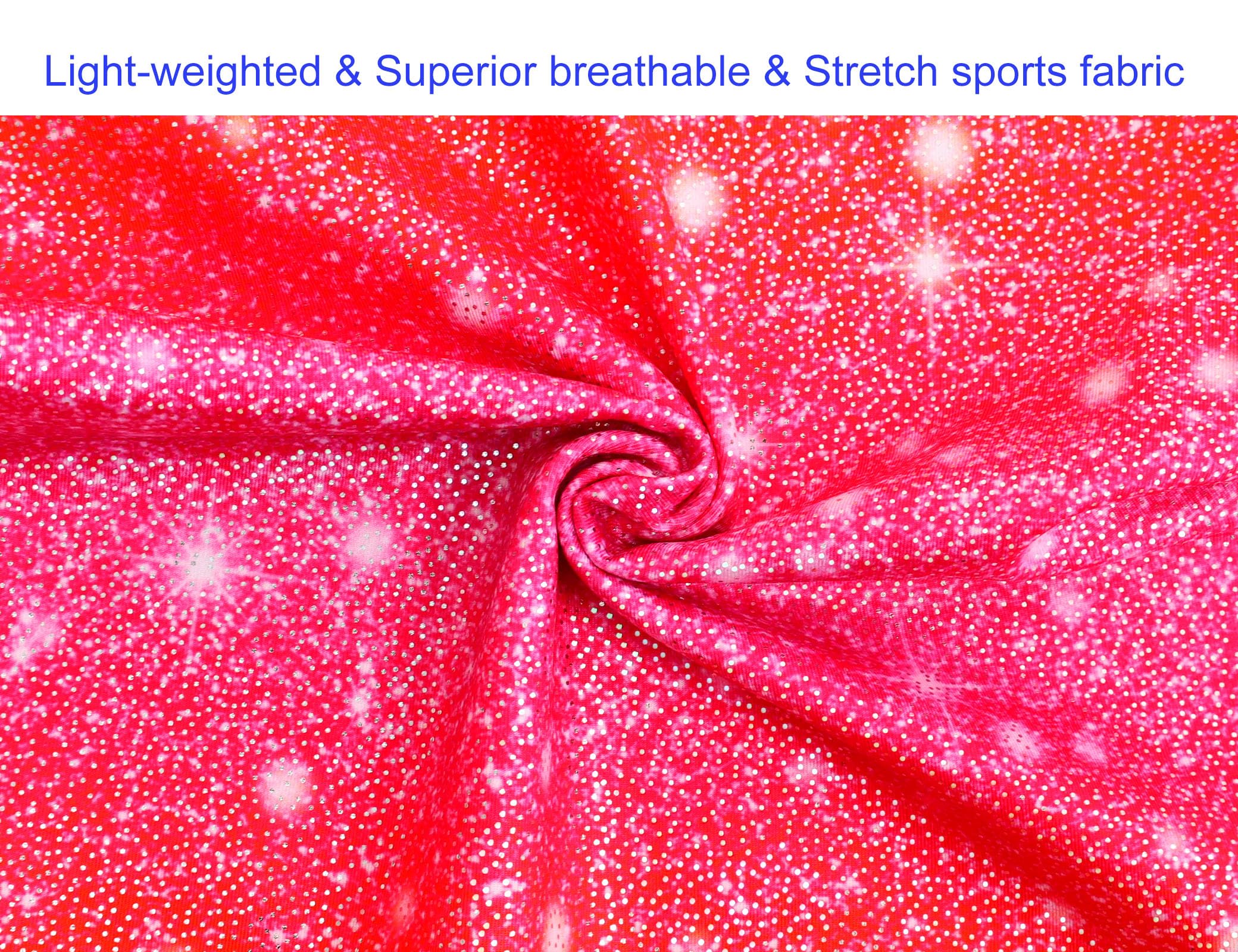 Domusgo Leotards for Girls Gymnastics Size 5-6 Years Old Sparkle Red Rose One Piece Athletic Unitards Sports Tumble Bodysuits