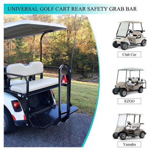 10L0L Universal Golf Cart Rear Seat Safety Grab Bar Fits for Club Car DS Precedent EZGO TXT RXV