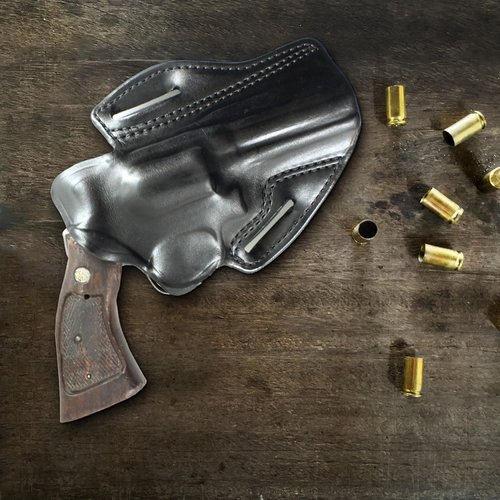 DeSantis Speed Scabbard Holster - OWB Holster for Men and Women, Leather Pistol Holster, Compatible with S&W Governor 2 3/4" - Right Hand Draw, Black