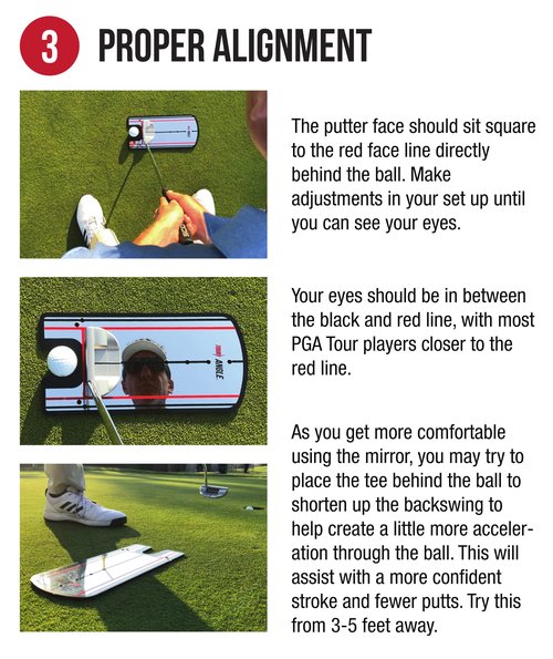 TourAngle | Putting Mirror for Proper Ball Alignment | Square Up Your Putter Face & Aim Correctly | Lower Scores with Instant Feedback | Right & Left Handers