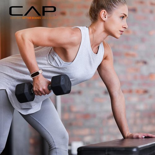 CAP 50 lbs Coated Dumbbell Set with Tinted Silver Handles, 5LBx2, 20lbx2