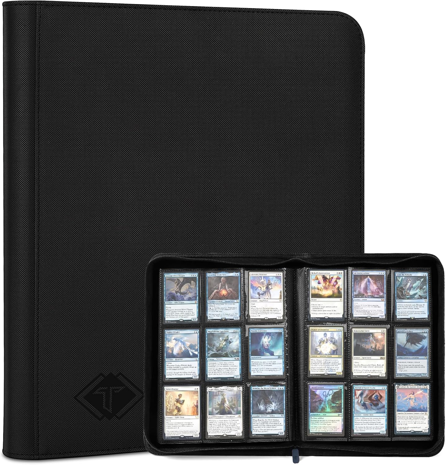 TiopLior Zip MTG Card Binder - 432 Side Loading Pockets for TCG & Sports Cards - Black