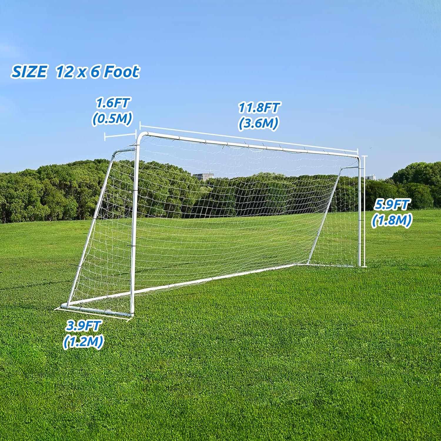 Soccer Goal Nets | Replacement Football Net for 6' x 4', 8' x 6', 12' x 6', 24' x 8' Goals - Posts Not Included
