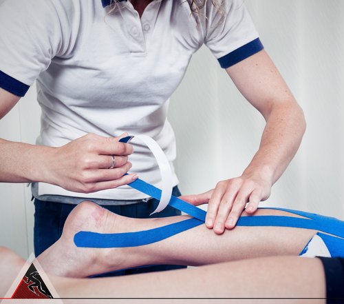 Starktape Kinesiology Tape for Physio Sports Tapes for Therapy for Knee, Shoulder, Ankle, Wrist, Back, Rock Roll Blue 115 ft