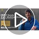 CIVIVI Sendy 3-in-1 Multitool Pocket Knife with Tweezers and Toothpick, Green/Red