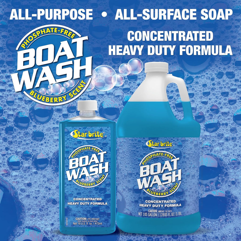 STAR BRITE Concentrated Boat Wash - Heavy-Duty Non-Streak Formula for Sparkling Clean Hulls - 128 OZ Gallon