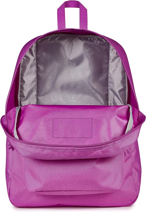 JanSport SuperBreak One Backpack - Durable, Lightweight Bag with 1 Main Compartment, Front Utility Pocket with Built-in Organizer, Premium Backpack, Digital Fuchsia
