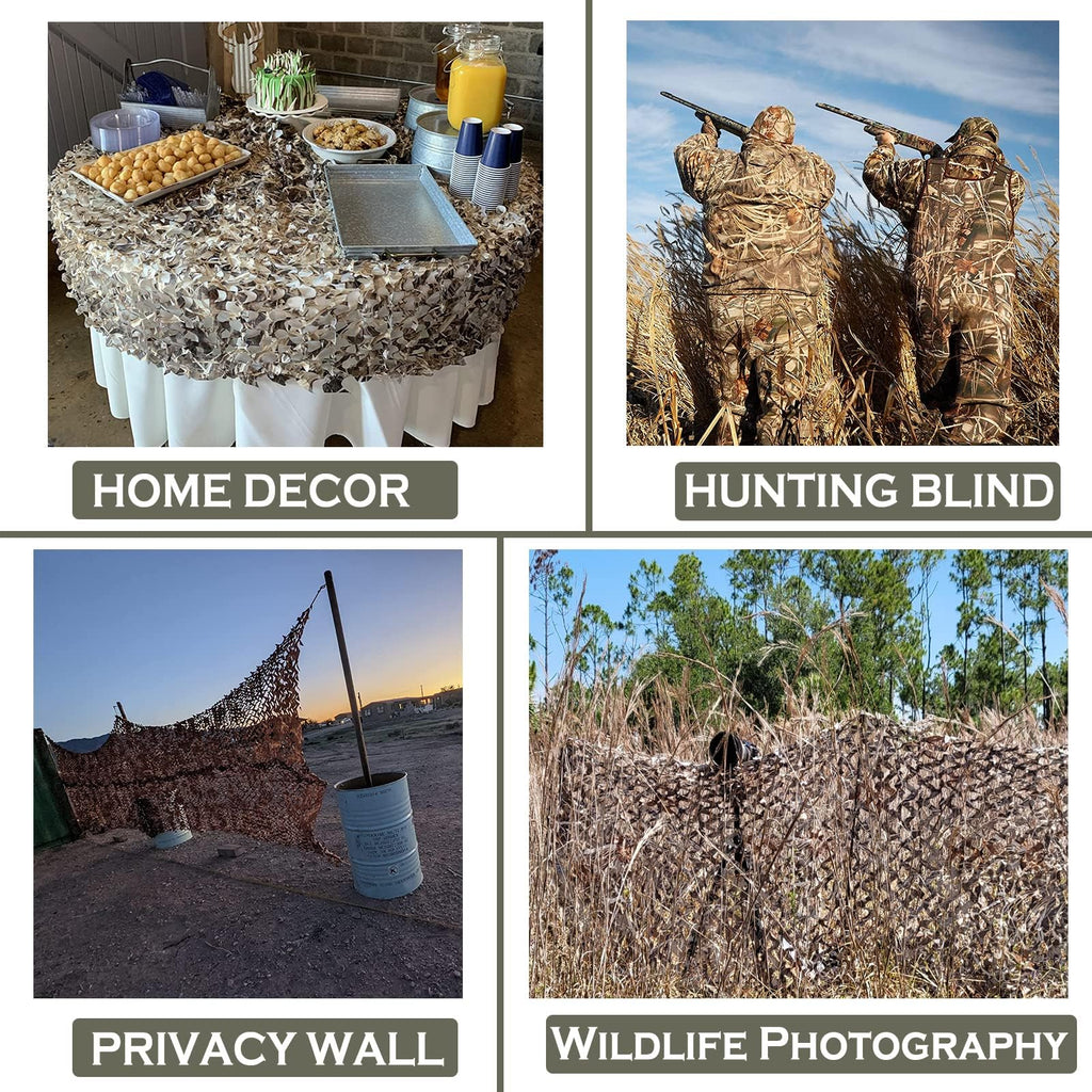 Yeacool Camo Netting for Hunting Blind Camouflage Netting Bulk Roll Burlap Camo Tarp Outdoor Shade for Military Dinosaur Birthday Party Decor Deer Stand Bird Watching(Dry Grass, 9.8ftx19.7ft, 3m*6m)