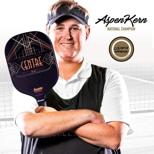 Franklin Sports Pro Pickleball Paddle - Pro Tournament Pickleball Paddle with Extra Grip MaxGrit Technology - Aspen Kern Centre Pickleball Paddle