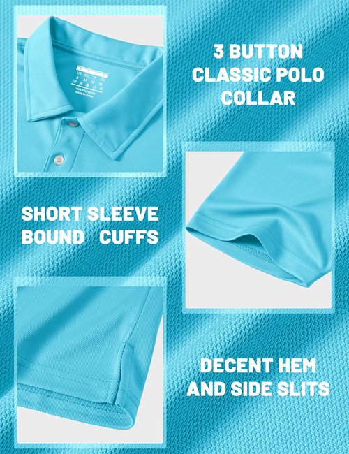 MAGCOMSEN Men's Polo Shirt - Quick Dry Short Sleeve Casual Golf Tee | Outdoor Performance Jersey
