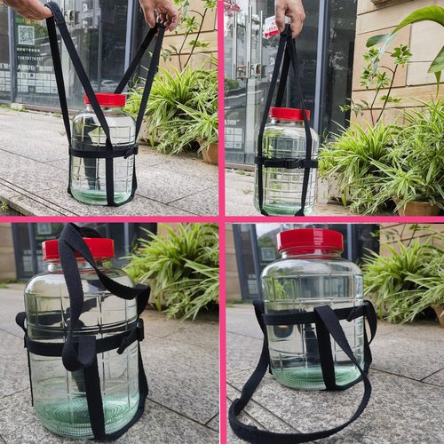 Storbuffs 0.5/1/1.5/2 Gallon Glass Jar Carboy Easy-Carry Straps, Glass Bottle Protector, Adjustable Strong for Easy, Safe, Secure Lifting Moving Carrying jug Bottle, Fit 0.5 to 2 Gal, No Carboys