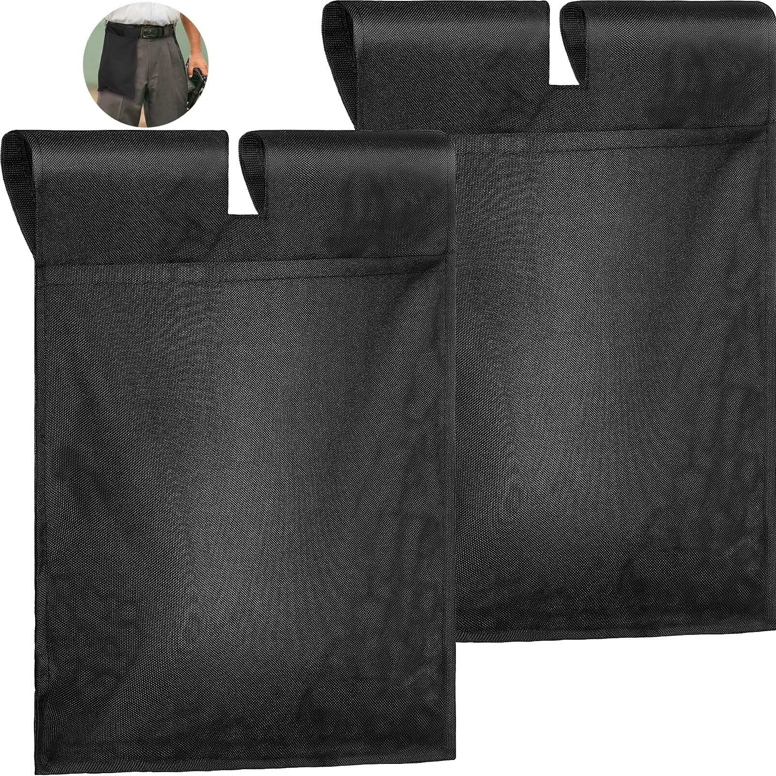 Fabbay 2 Pieces Umpire Ball Bag Umpire Gear Baseball Softball Umpire Bag Quality Woven Polyester Fabric for Baseball Softball with Belt Extra Large(Black)