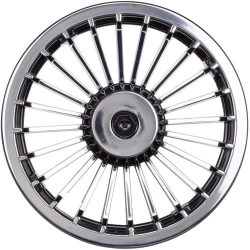8" Golf Cart Turbine Wheel Covers Hub Caps (Set Of 4) - Black/Silver