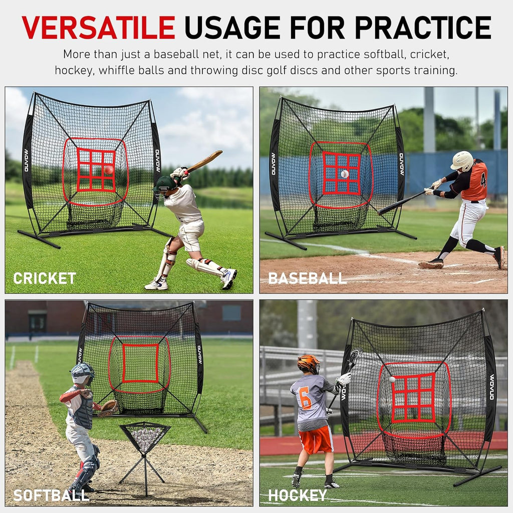 Skiennix 7x7 Ft Baseball Net - Versatile Batting & Pitching Training Equipment for Kids & Adults