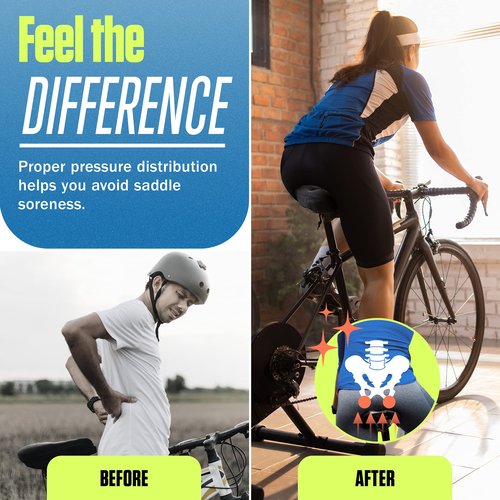 KT-Sports Exercise Bike Seat Cushion Comfort Gel Bicycle Seat Cover Padded Seat Covers for Bikes with Anti-Slip Design and Drawstring, Comfy Soft Mountain Road Bike Accessories for Men and Women