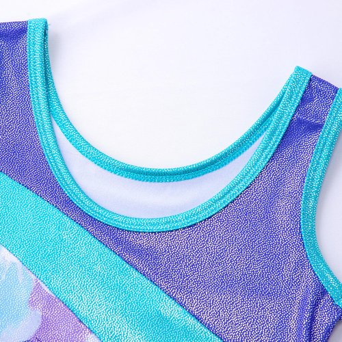 HOZIY Gymnastics Leotards for Girls - Sparkly Snowflake Biketard in Blue, Purple & Hot Pink