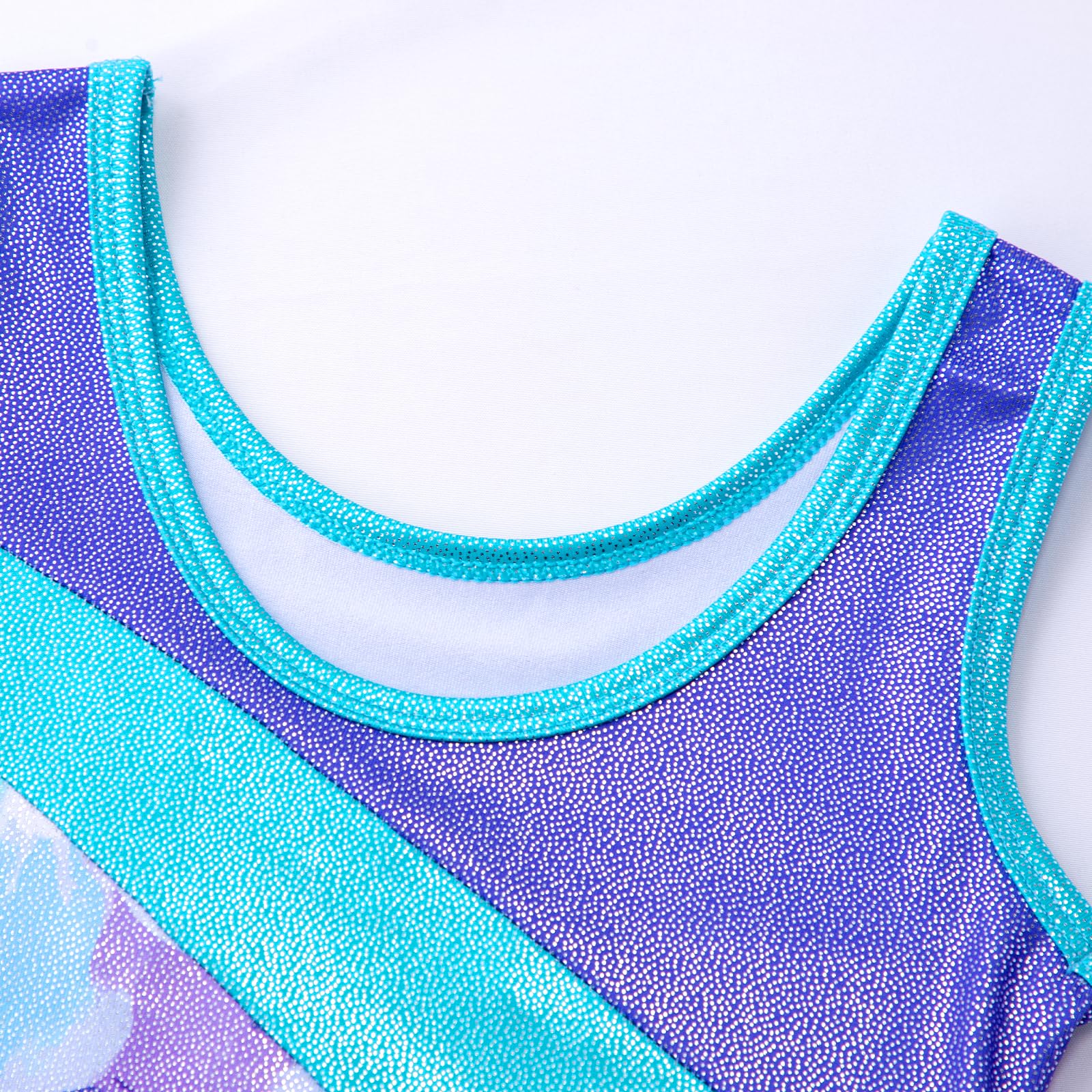 HOZIY Girls Gymnastics Practice Leotards Size 6-7 Years Tumbling Outfits Equipments Kids Leo Purple Floral Spliced Dance Clothes