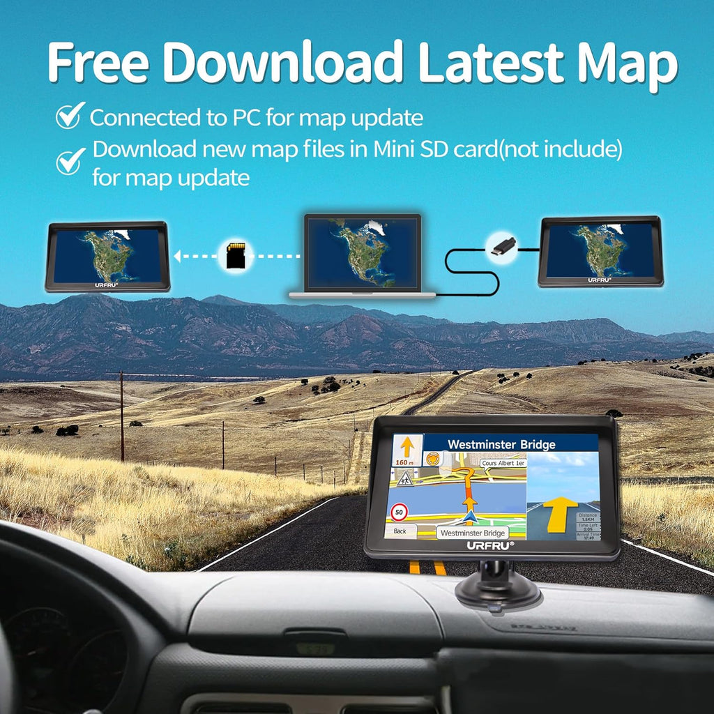 Skiennix 7-Inch GPS Navigator - HD Touchscreen, Offline Maps, Voice Guidance & Lifetime Updates