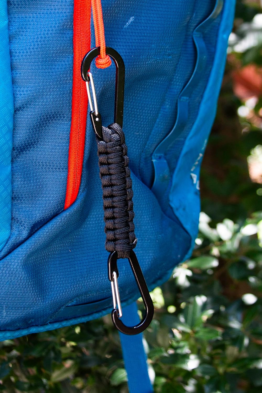 Paracord Keychain Carabiner Clips by [Brand Name] - Heavy Duty Double Hook Lanyard for Strollers, Bottles, and Tools | 2 Pack