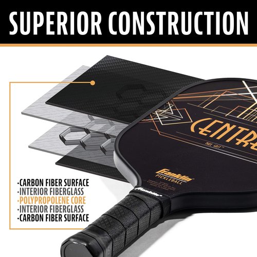 Franklin Sports Pro Pickleball Paddle - Pro Tournament Pickleball Paddle with Extra Grip MaxGrit Technology - Aspen Kern Centre Pickleball Paddle