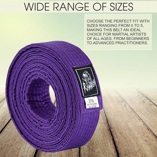 Fadi Sports Revansh Martial Arts Belt - Uniform Rank Belt for Karate, Judo, Aikido, Taekwondo - Unisex, for Kids Adults (Purple, 4)