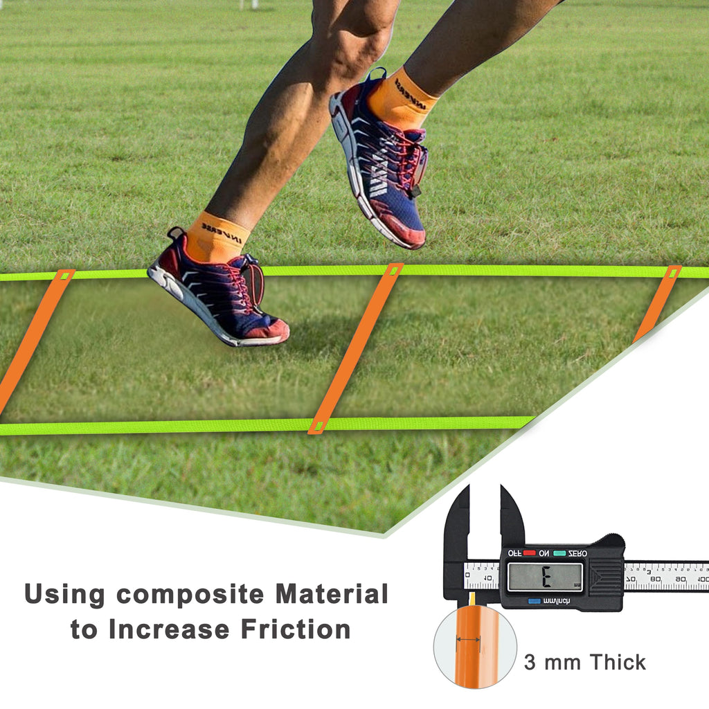 NKJIH 20ft Adjustable Agility Speed Ladder Training Ladder with Carry Bag - Soccer, Speed, Football Fitness Feet Training - Agility Training Equipment for Footwork Drills(Orange)